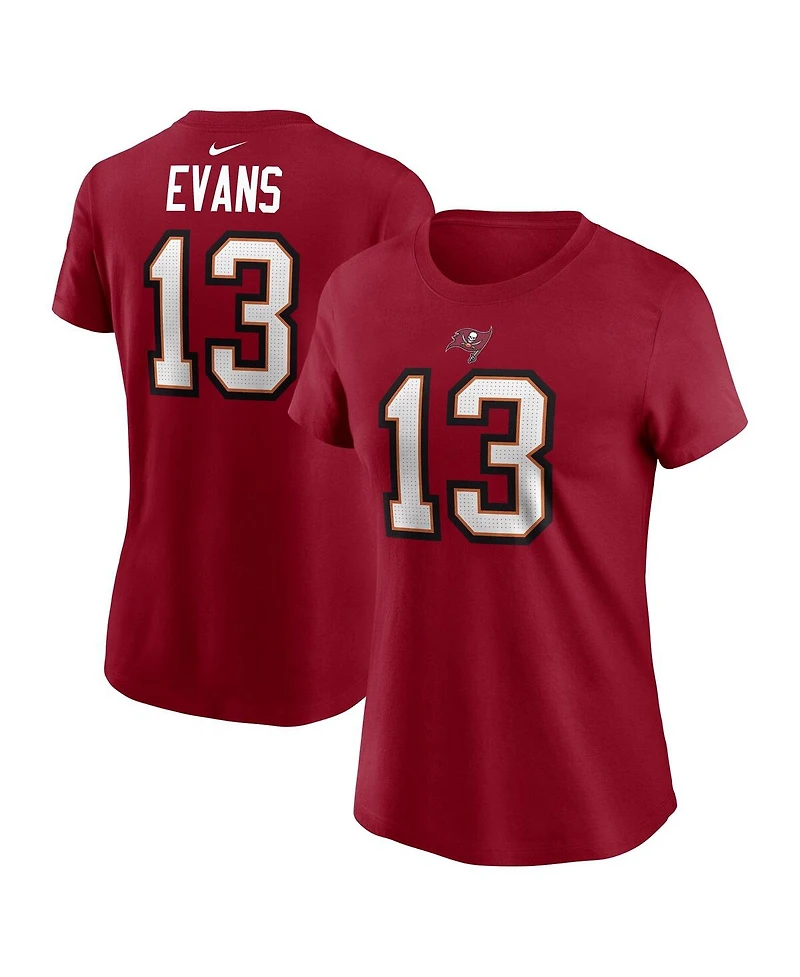 Nike Women's Mike Evans Red Tampa Bay Buccaneers Player Name Number T-Shirt