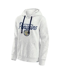 Fanatics Women's Oatmeal Pittsburgh Penguins True Classics Quilted Pullover Hoodie