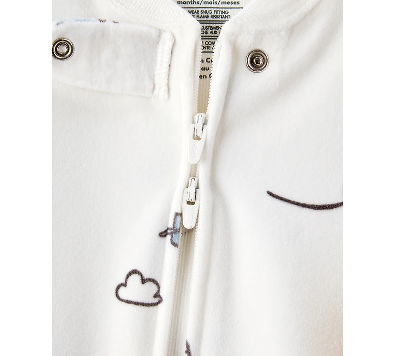 Carter's Baby Boys Helicopter-Print Loose-Fit Long-Sleeve 2-Way-Zip 1-Piece Footed Pajamas