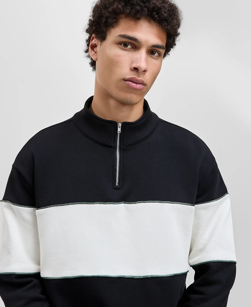 Mode of One Men's Relaxed-Fit Half-Zip Sweatshirt, Macy's Exclusive