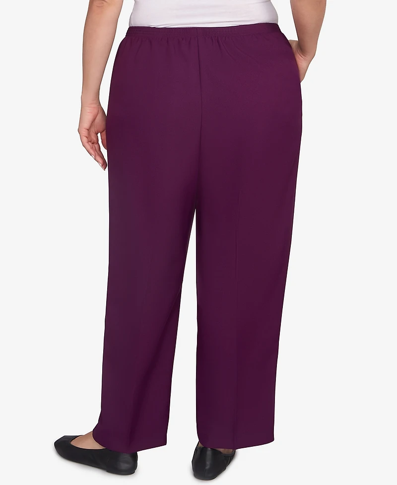 Alfred Dunner Plus Classic Poly Accord Medium Length Pants