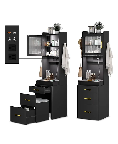 Vlsrka Vanity Makeup Desk with Mirror and Lights
