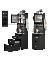 Vlsrka 3-in-1 Vanity Desk with Led Sensor Light, Flip Mirror and Drawers
