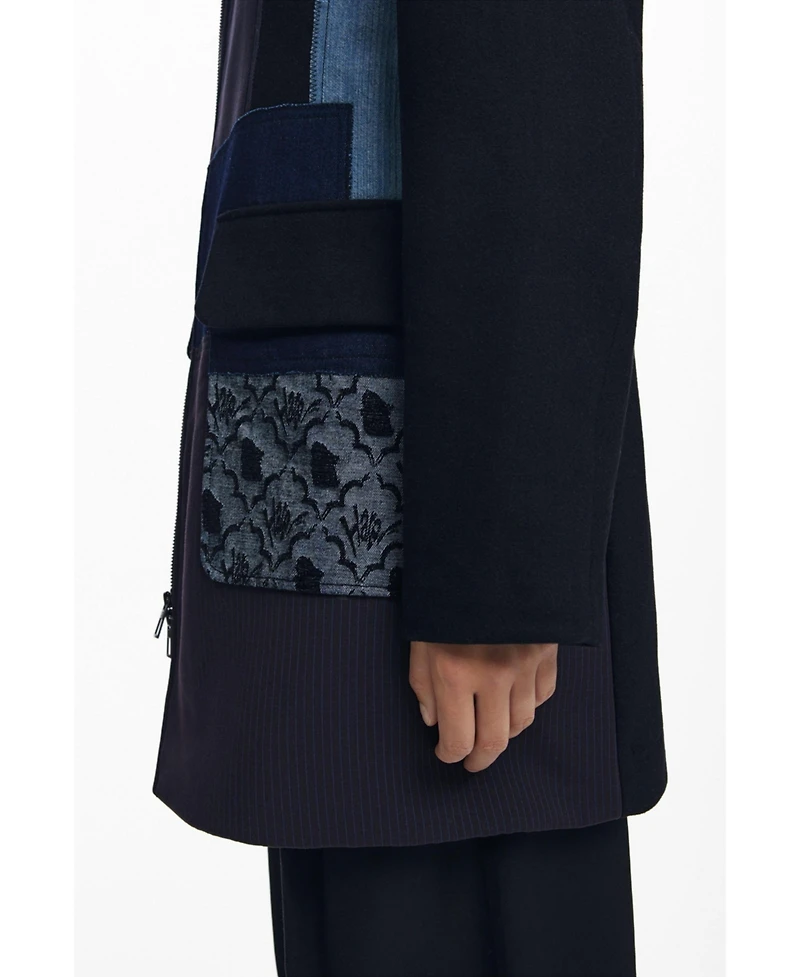 Desigual Women's Straight patchwork coat