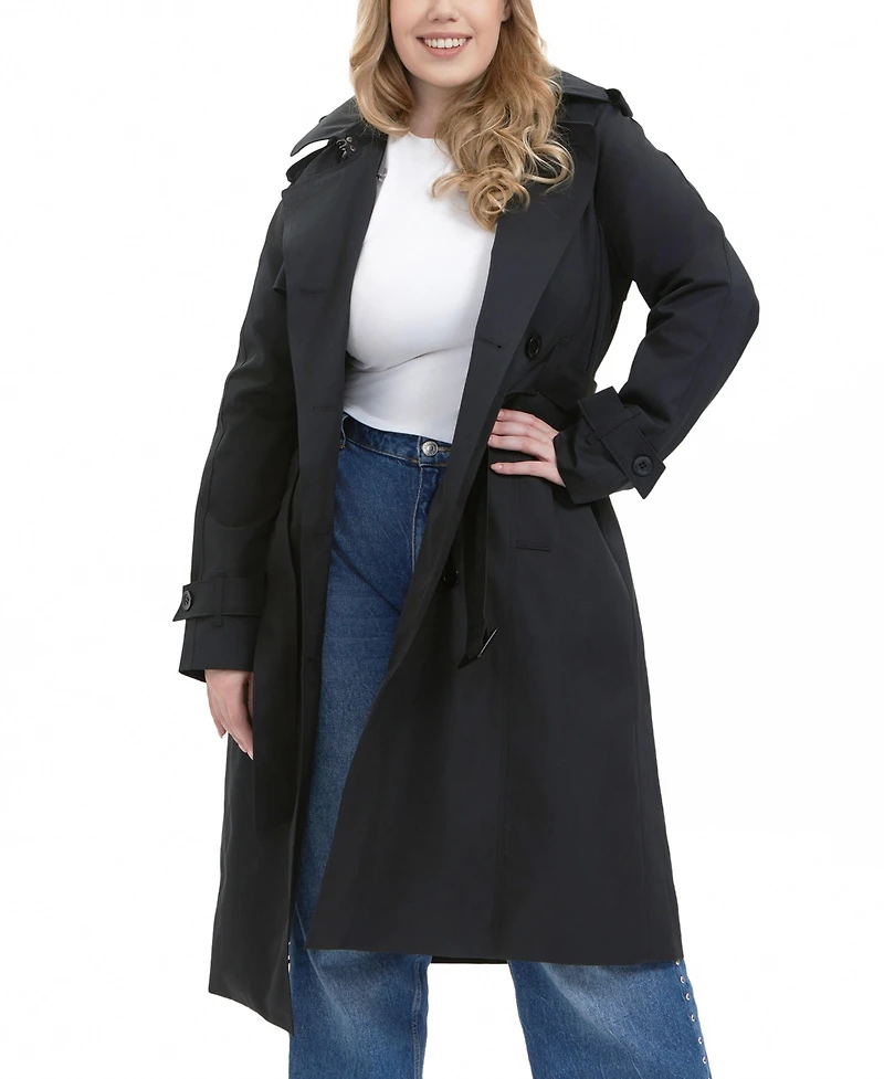 Bgsd Plus Eliana Water Resistant Hooded Trench Coat