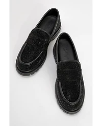 Prologue Shoes Babel Stone Embellished Suede Loafer (Women)