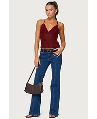 Edikted Women's Starrie Panel Stitch Low Rise Jeans