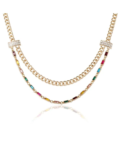 BCBGeneration Double Layer Multicolor Necklace