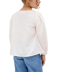 Raffya Kids Dina V-Neck Embroidered Blouse