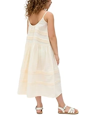 Raffya Kids Swish Pin Tuck Embroidered Dress