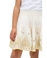 Raffya Kids Little Girls Staranisse Tiered All Over Embroidered Skirt