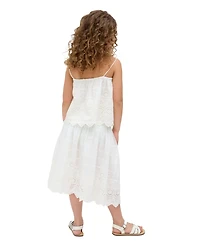 Raffya Kids Rufa Smocked Waist Windowpane Check Skirt