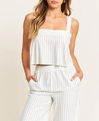 Modenaire Women's Striped Open Back Two-Piece Set