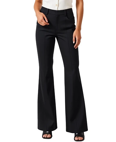 Modenaire Women's High-Waisted Wide-Leg Tailored Trousers
