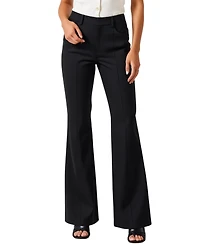 Modenaire Women's High-Waisted Wide-Leg Tailored Trousers