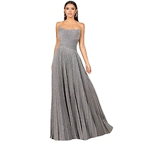 Lara Women's Flowing Pleated, Strapless Dress