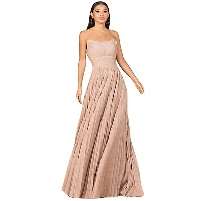 Lara Women's Flowing Pleated, Strapless Dress