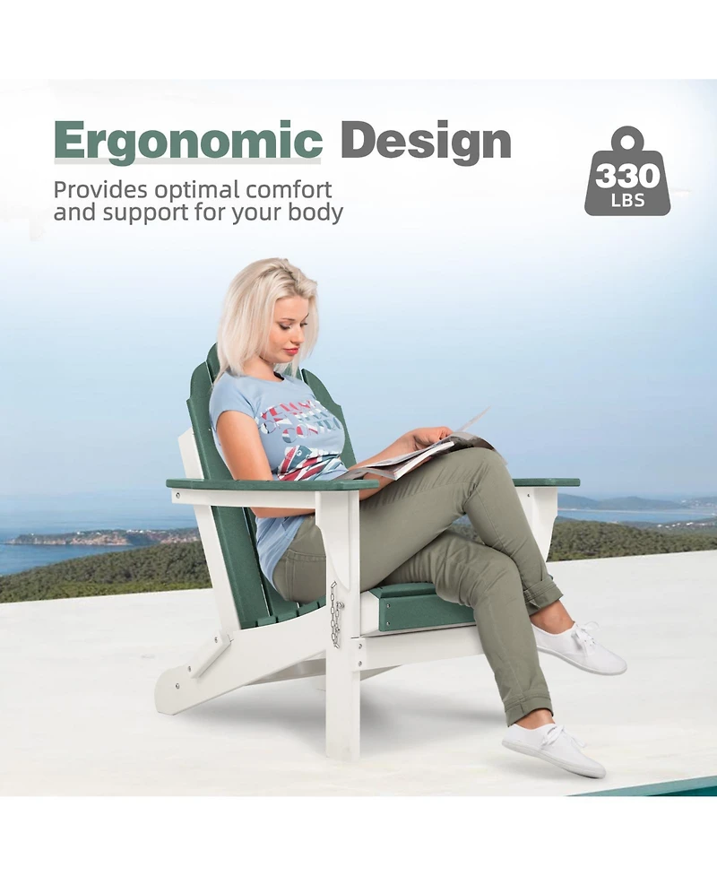 Aoodor Outdoor Folding Adirondack Chair