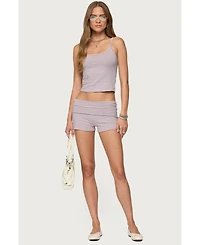 Edikted Women's Kodi Striped Fold Over Shorts