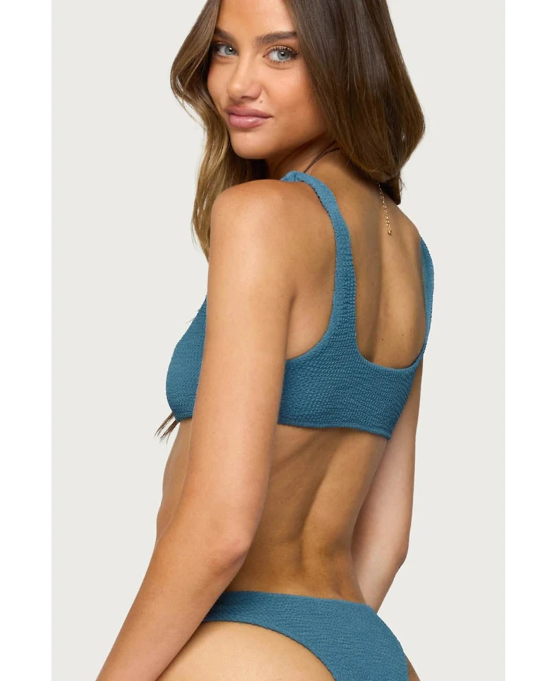 Edikted Womens Oasis Scrunch Bikini Top