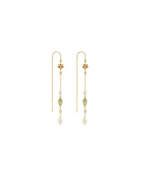 Karma and Luck Renewed Purpose Lotus Aquamarine Drop Earrings