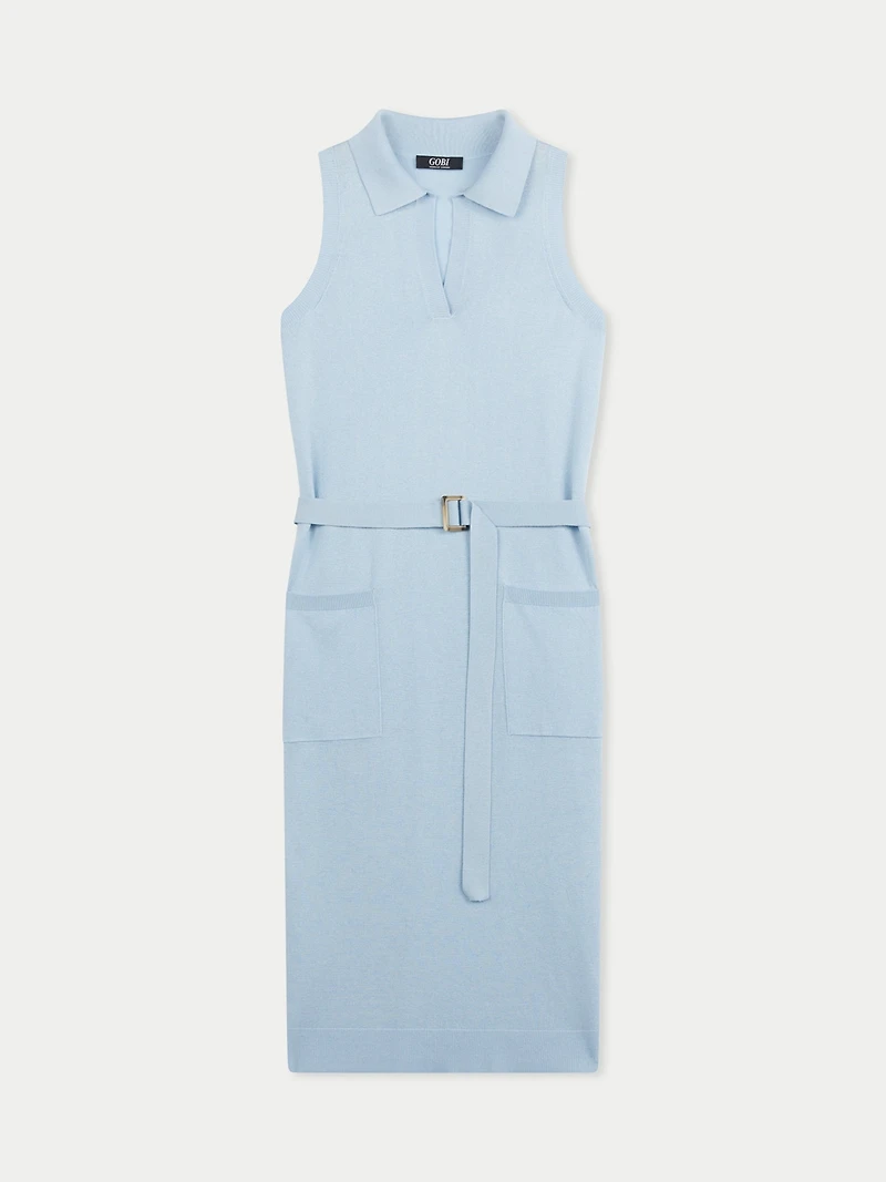 Gobi Cashmere Women's Sleeveless Silk Polo Dress