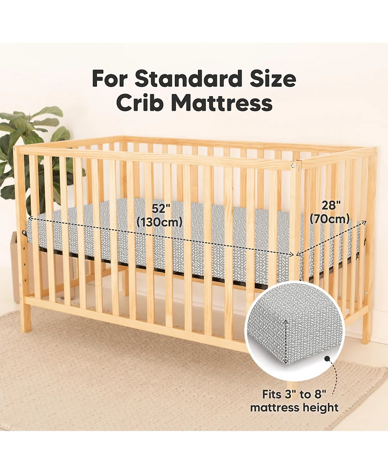 KeaBabies Waterproof Crib Sheets for Boys, Girls, 2pk Baby Fitted Crib Sheet, Waterproof Crib Mattress Protector Sheets