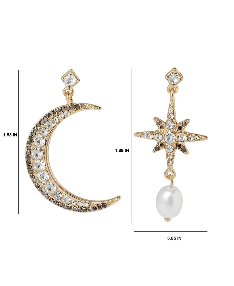 BCBGeneration Mismatched Moon & Star Earrings