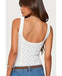 Edikted Womens Clementina Eyelet Bodysuit