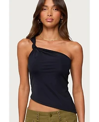 Edikted Women's Knotted One Shoulder Asymmetric Top