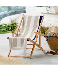 Linery & Co. 100% Cotton Velour Cabana Stripe Beach Towel, 4 Pack - 30" x 60"