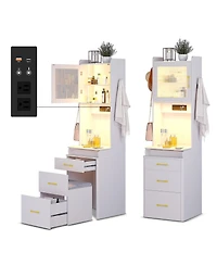Vlsrka 3-in-1 Vanity Desk with Led Sensor Light, Flip Mirror and Drawers