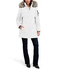 Nautica Women's Faux-Fur-Trim Hooded Puffer Coat