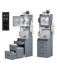 Vlsrka 3-in-1 Vanity Desk with Led Sensor Light, Flip Mirror and Drawers