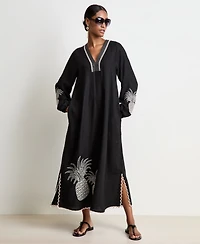 Women's Pineapple-Embroidered Shift Dress, Macy's Exclusive - On 34th | Alix Friedberg Capsule Collection