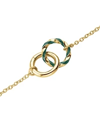 Rosefield Emerald Duo Bracelet In 14K Yellow Gold Plated Stainless Steel