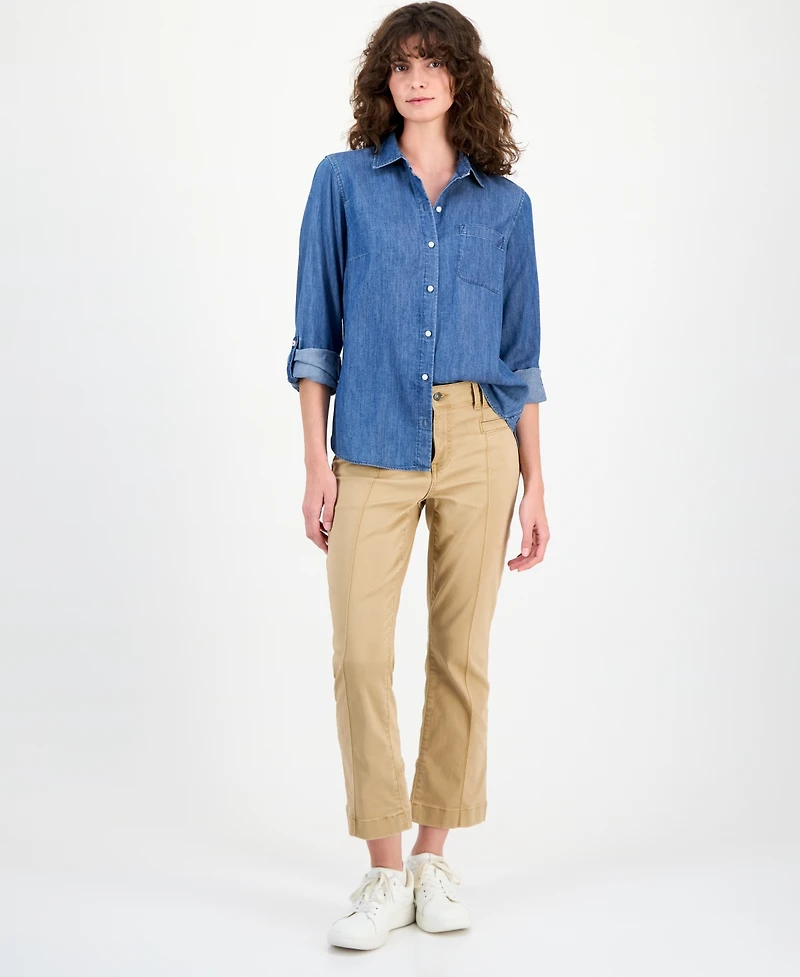 Nautica Jeans Women's Chambray Utility Shirt