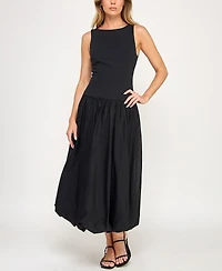 Row A Juniors' Midi Bubble Skirt