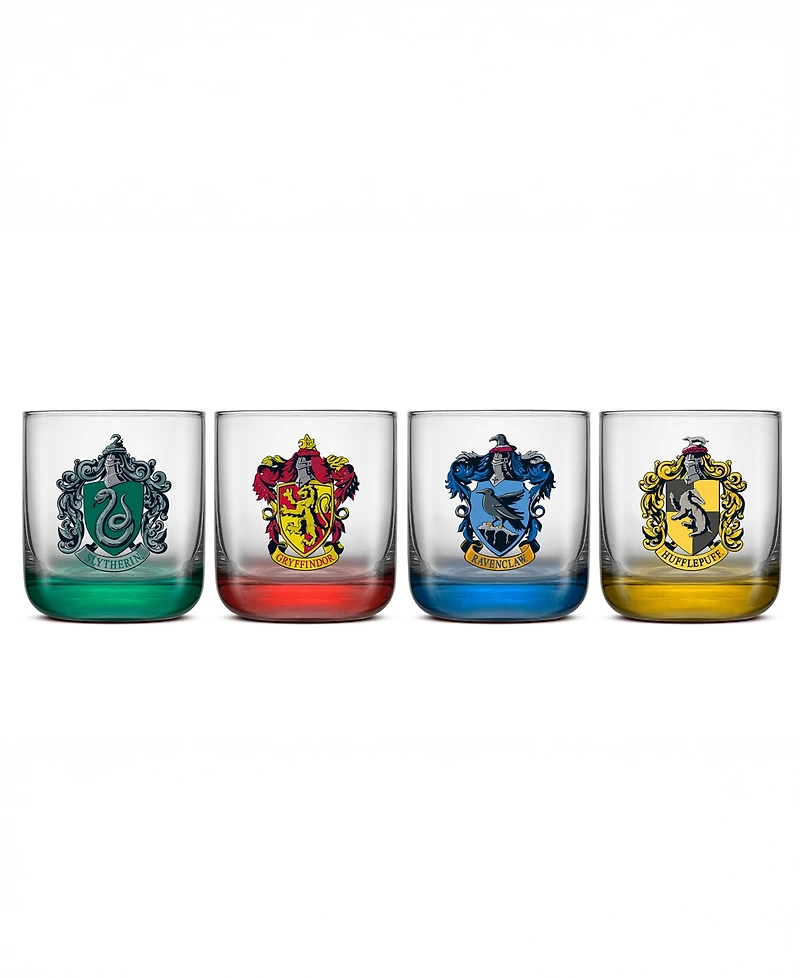 JoyJolt Harry Potter House Pride Short Drinking Glasses, Set of 4