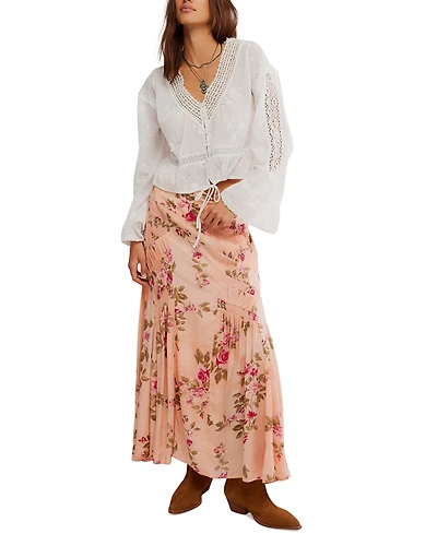 Free People Women's Rowan Floral-Print Maxi Skirt