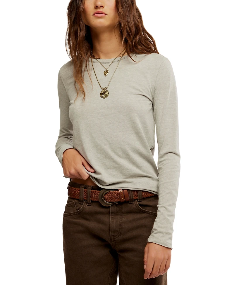 Free People Women's Nova Crewneck Long-Sleeve Top