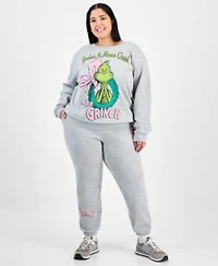 Love Tribe Trendy Plus Size Grinch Wreath Graphic Sweatshirt Grinch Wreath Graphic Sweatpants