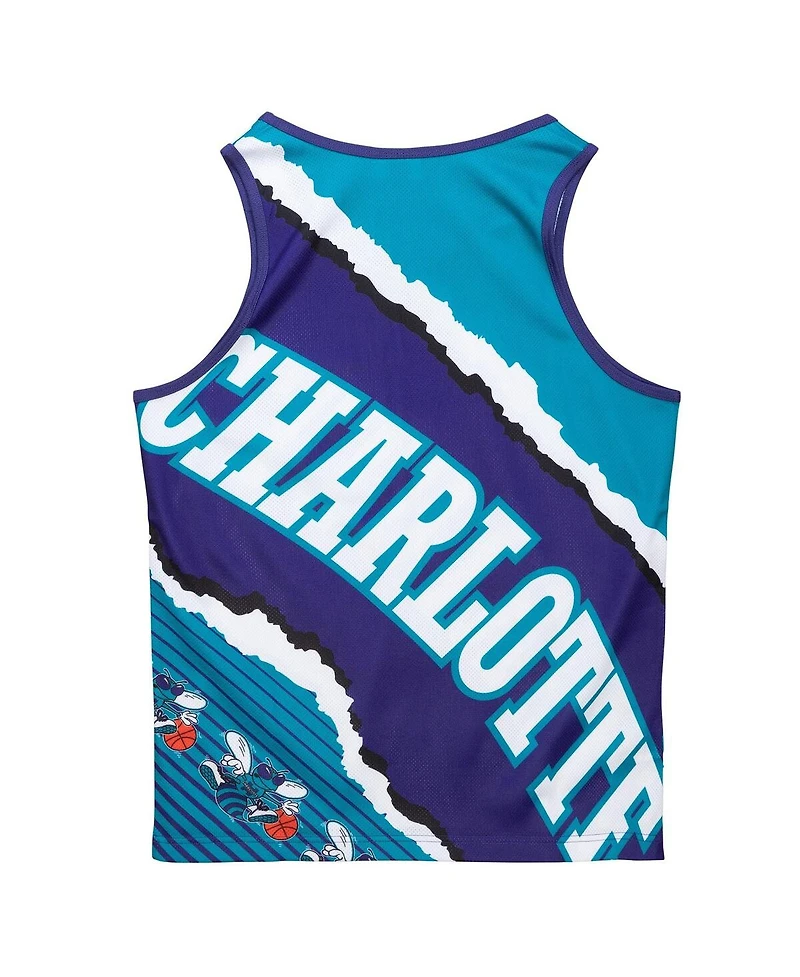 Mitchell & Ness Men's Purple Charlotte Hornets Jumbotron 2.0 Sublimated Tank Top