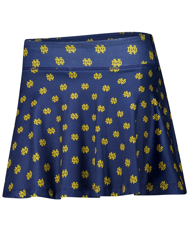 ZooZatz Women's Navy Notre Dame Fighting Irish Allover Print Flowy Skort