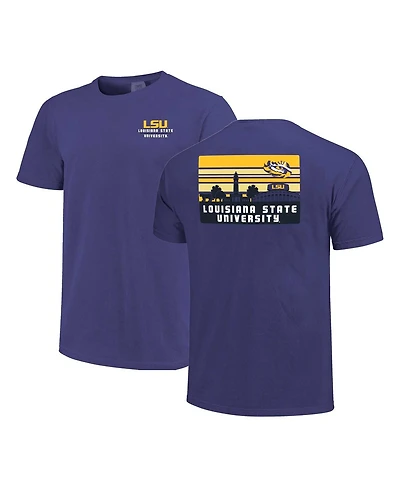 Image One Men's Purple Lsu Tigers Striped Campus Skyline T-Shirt