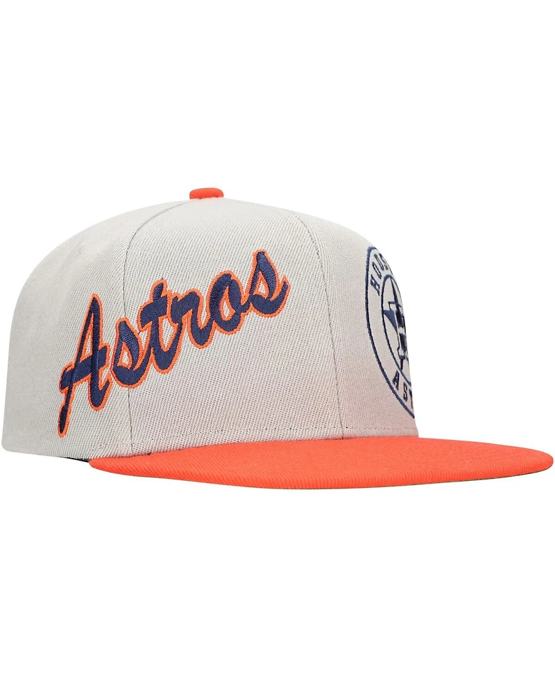 Mitchell & Ness Men's Gray/Orange Houston Astros Knock Out Panel Snapback Hat