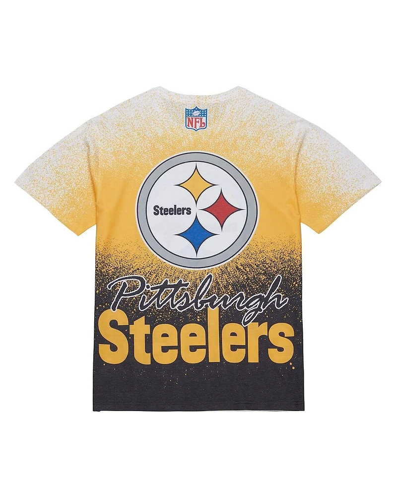 Mitchell & Ness Men's White Pittsburgh Steelers Team Burst Vintage Logo T-Shirt