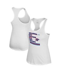 Stadium Essentials Women's White Oklahoma City Thunder 2025 Nba Finals Champions Oasis Racerback Tank Top