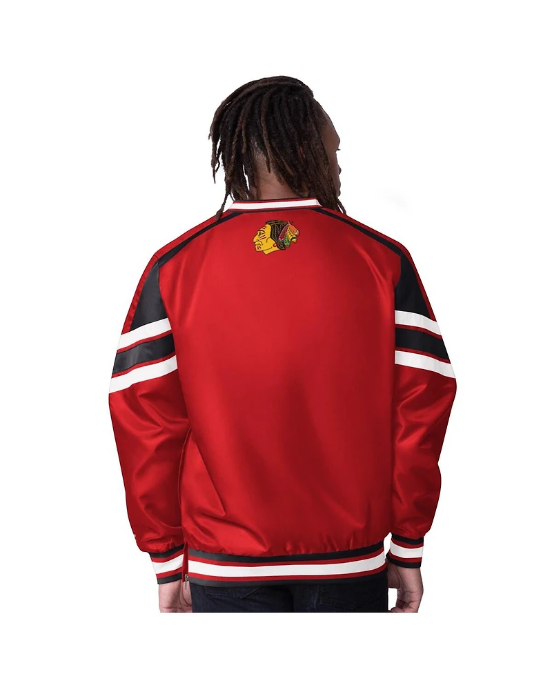 Starter Men's Red Chicago Blackhawks Reliver I V-Neck Pullover Jacket