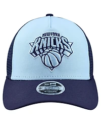 New Era Big Boys and Girls Light Blue New York Knicks Color Pack 9FORTY A-Frame Trucker Adjustable Hat